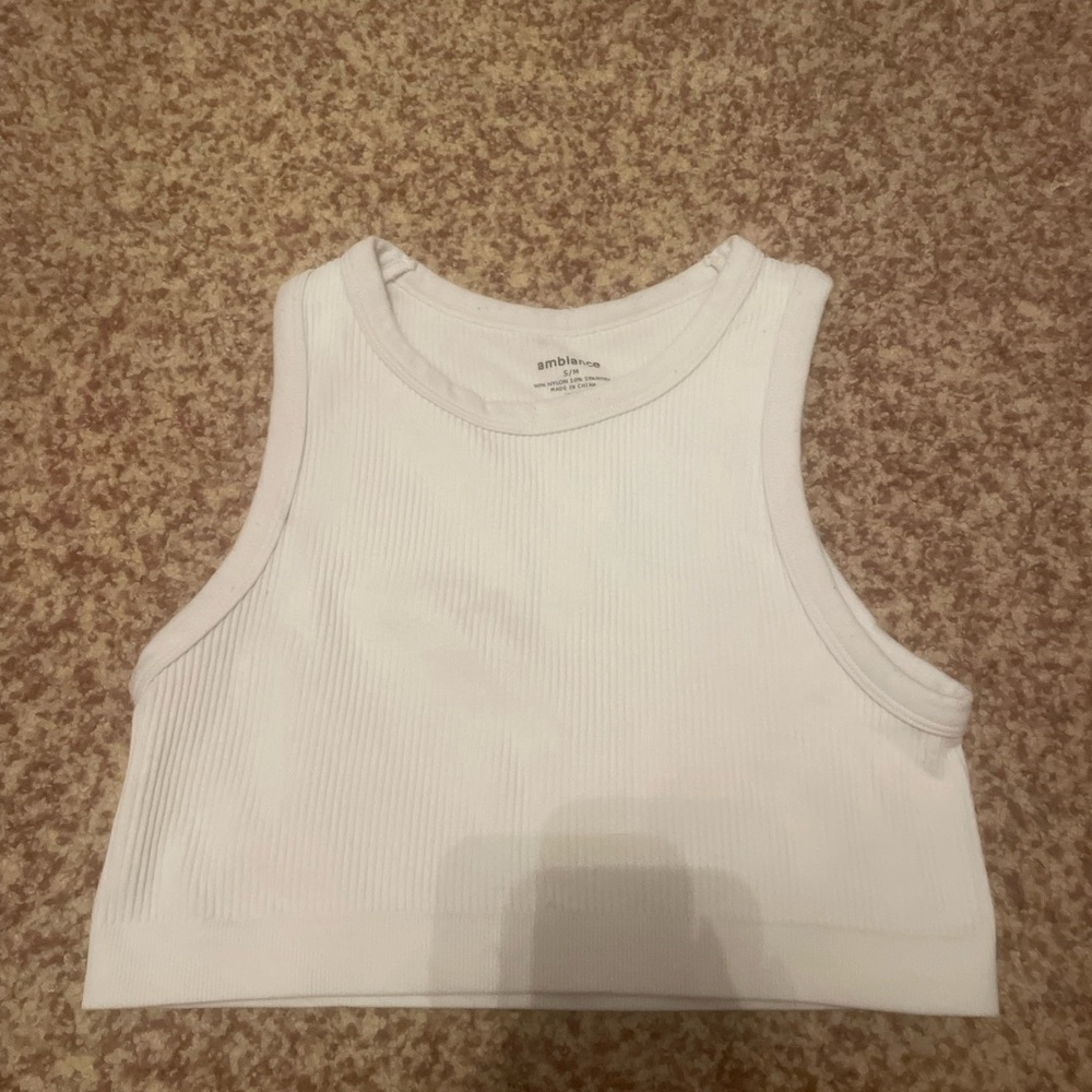 high neck cropped tank top